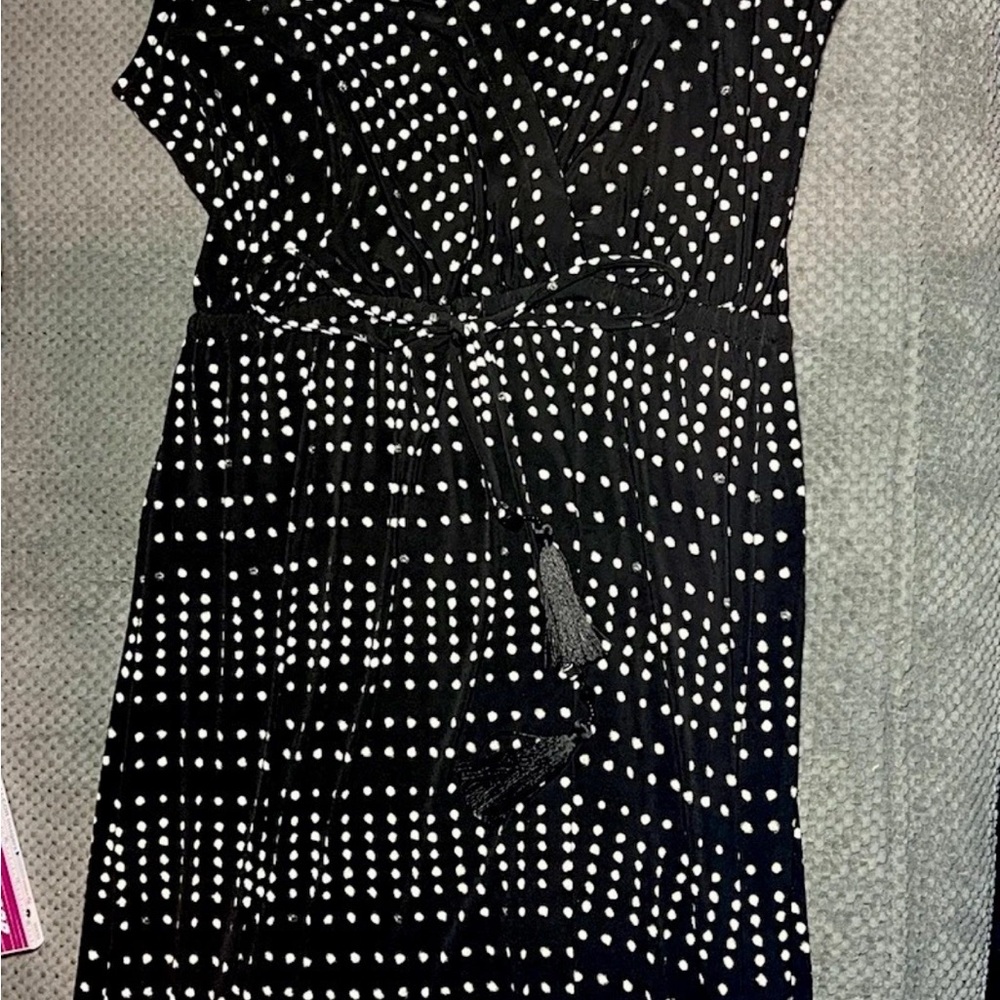 Tommy Bahama PS Dress Black White Darling Polka Dots. Knee Length Bad Romance